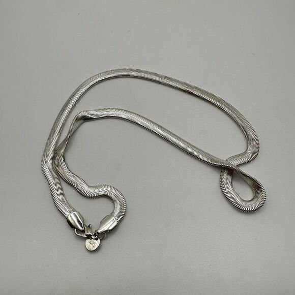 NWOT Silver plated, 19” snake bone chain, 7mm thick - Picture 4 of 7